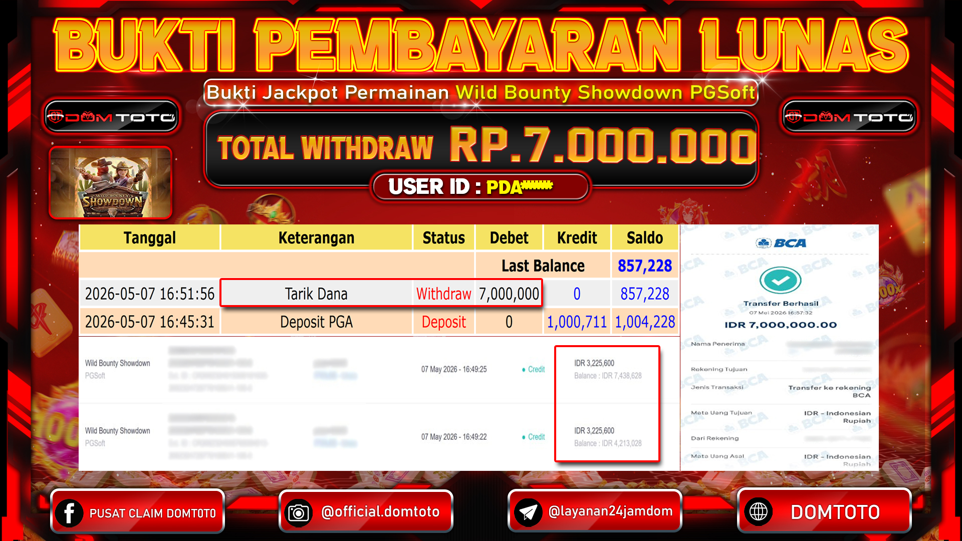 JACKPOT SLOT Wild Bounty Showdown PGSoft 07 MAY 2026